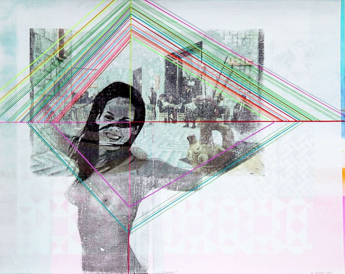 Kristen Schiele, Beach!
2014, Transfer, airbrush and acrylic on paper